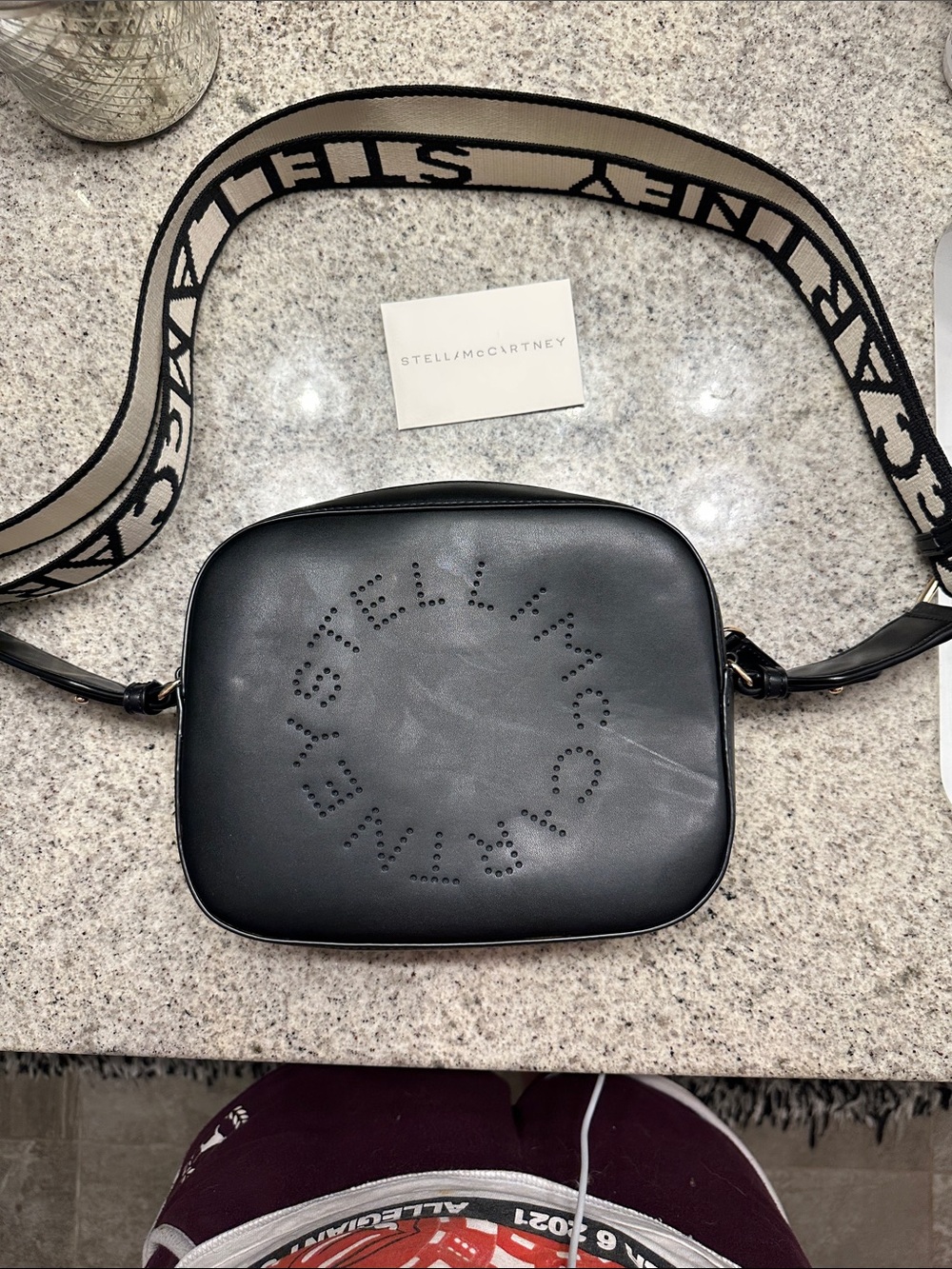 NWOT Stella McCartney Black Perforated Logo Crossbody Belt Bag